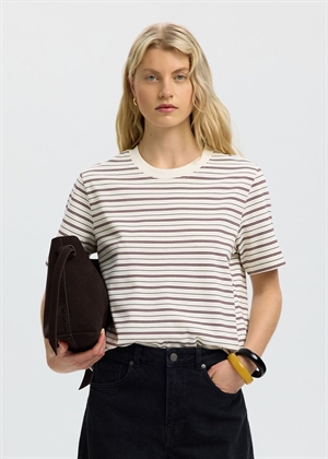 Essential ss striped boxy tee Delicioso Stripes Multi Stripes Selected Femme 
